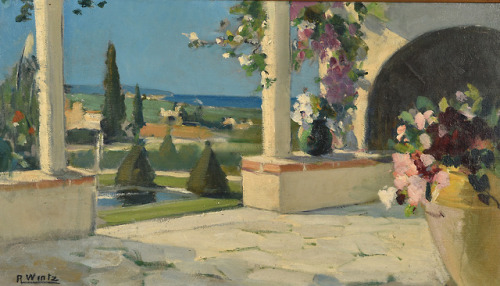 Raymond Wintz (1884 - 1956) - La Pergola Fleurie. Oil on canvas.