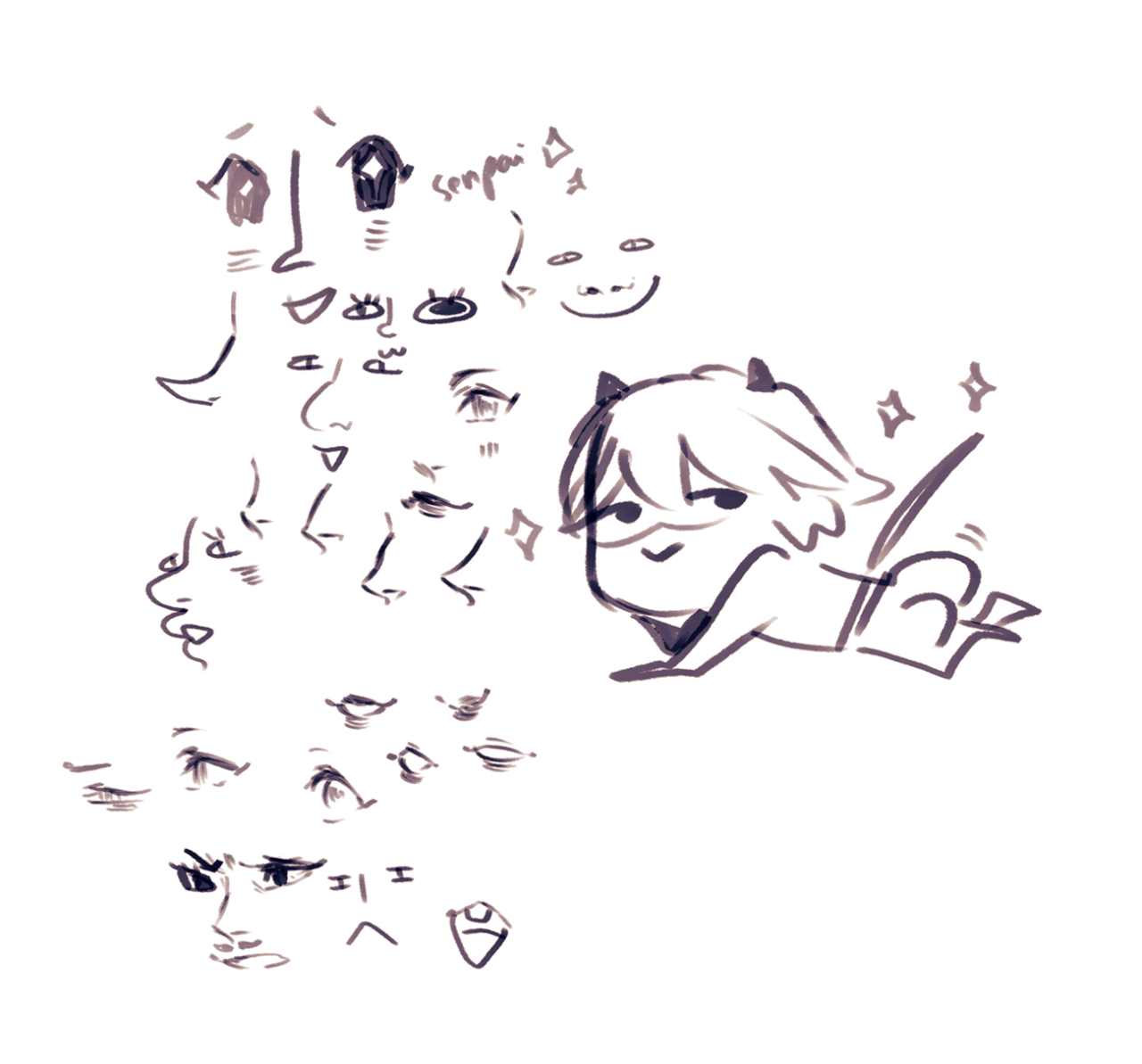 luciasatalina:  tonight’s meme doodles featuring bototy noirthanks for coming guys