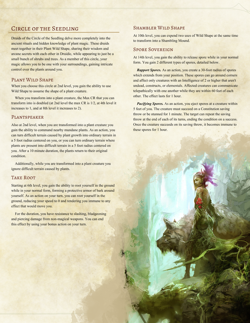 Legitimationsoplysninger flise ris The Blargy Blog — dnd-5e-homebrew: Druid Subclass: Circle of the...