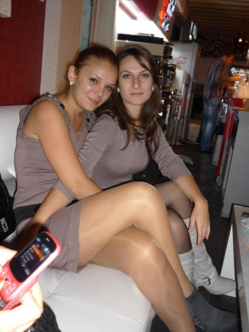 Hotties posing in sheer pantyhose. Woman in pantyhose