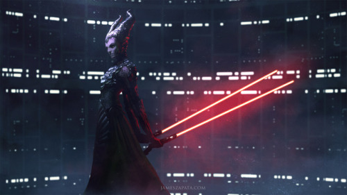 I’m back ! With an amazing piece of Art by James Zapata called “Darth Maleficent”. ♥