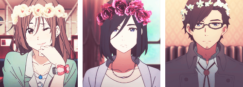 hheartflia-blog-deactivated2020:   『Kyoukai no Kanata Characters + Flower Crowns 』  