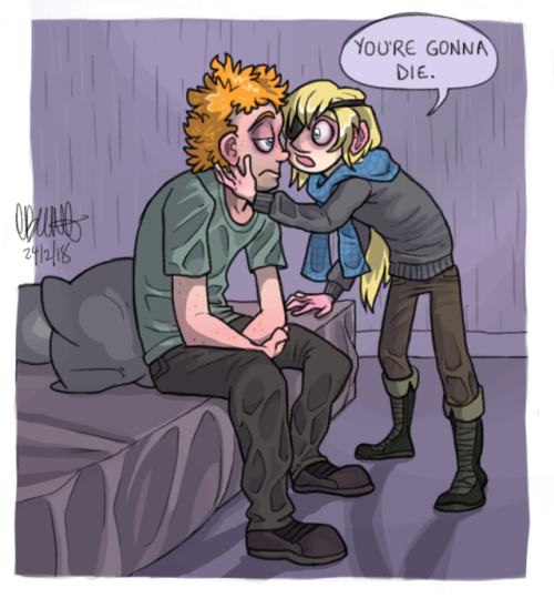 clbunce: The worst thing happens to Ethan in book3. He gets sick and the only person around to help him is Gib.
