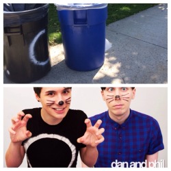 imeanrandomness:  swiftly-cozart:  So these two trashcans at my school look like danisnotonfire and amazingphil  true phan trash