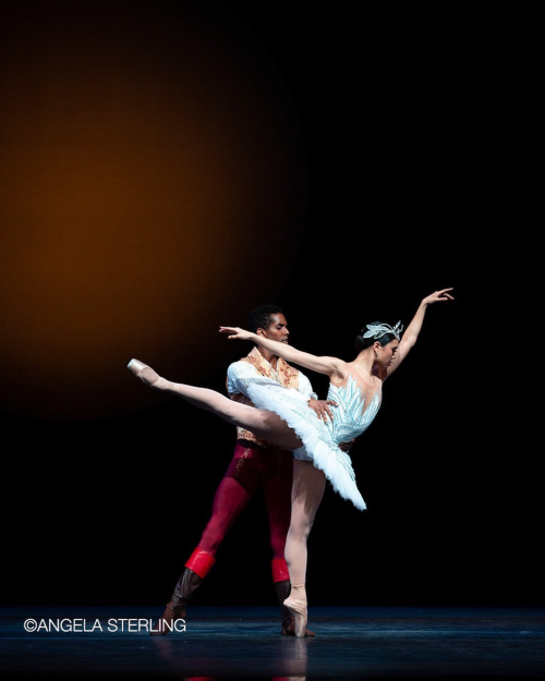 angelica generosa and jonathan batista photographed performing as odette/odile and prince siegfried 