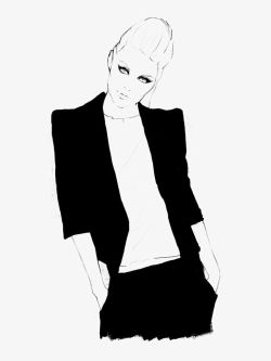   Fashion illustration -  black & white//