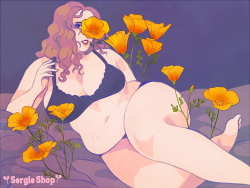 sergle:for the first time in a bit, all 12 of the pieces from my Floral Self Portrait Series are in stock at the same time as prints!! now that the sunflower one is back ofc  🌻    🌻    🌻you can get them at my etsy, SergleShop!