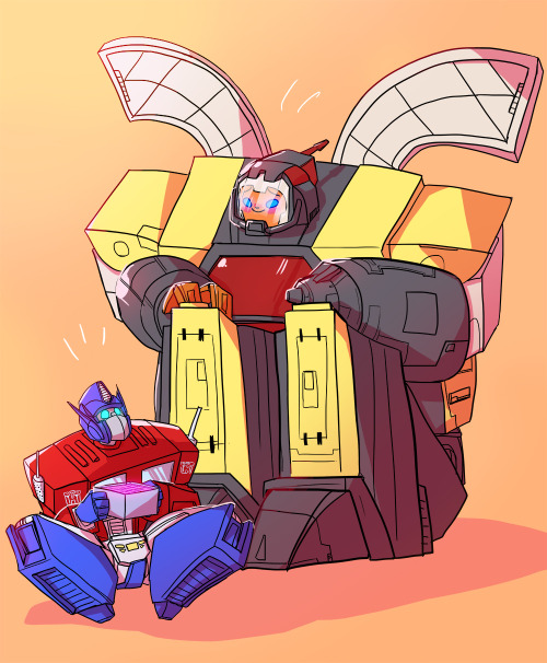 herzspalter: I brought lunch!Today is Peter Cullen’s birthday and I wanted to draw a lil&rsquo