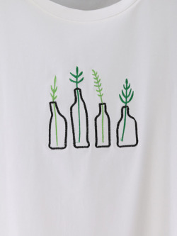 scream-fashion:White Bottle Print Short Sleeve T-shirt &gt;&gt; 