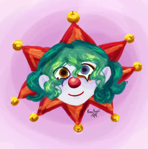 I Had Some Free Time So I Drew A Silly Little Clown With My Finger Because I Forgot My Stylis. 