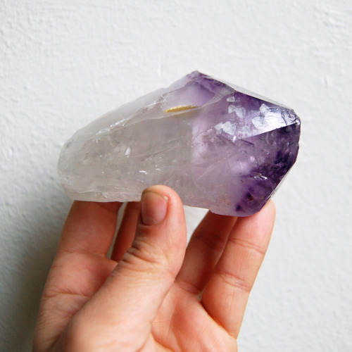 naturalmagics: Large handmade, natural Amethyst smoking pipe. This unique, double pointed crystal st