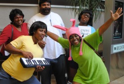 cosmic-noir:  caramelanin:  melaninmadnesss:  digableswaggot:  We had a blast at Momocon 2014! My friends and family did a Bob’s Burgers group cosplay where I played Tina, my sister played Louise, my brother played Gene, and my friends were Bob &amp;