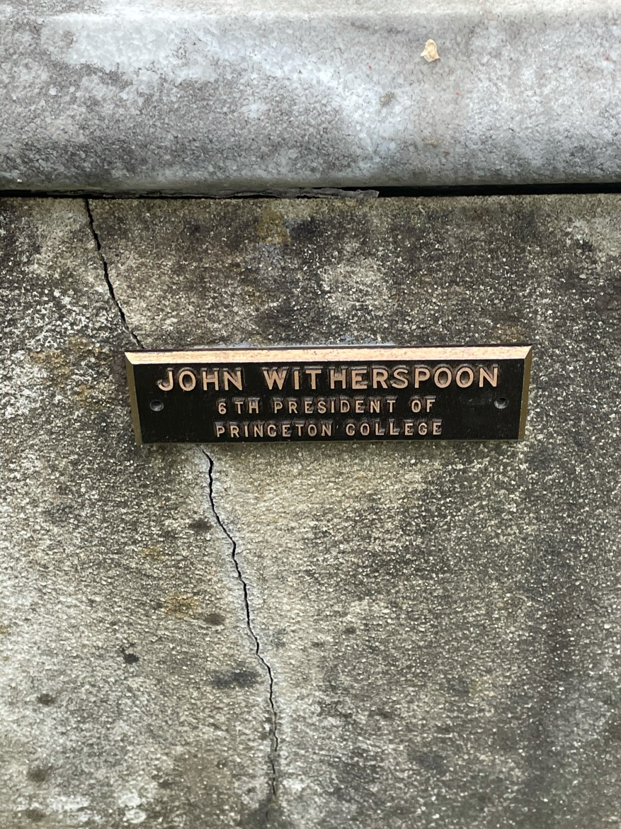 Princeton University Archives — A translation of Witherspoons epitaph is...