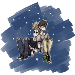 resami:  All this week I posted the draws at… 11 pm? maybe later? I don’t know but here, two stargazing boys for you. (Sometimes I try to shade… only sometimes)So, yeah, the holy week tomedd week is over and damn to be honest I never tought anybody