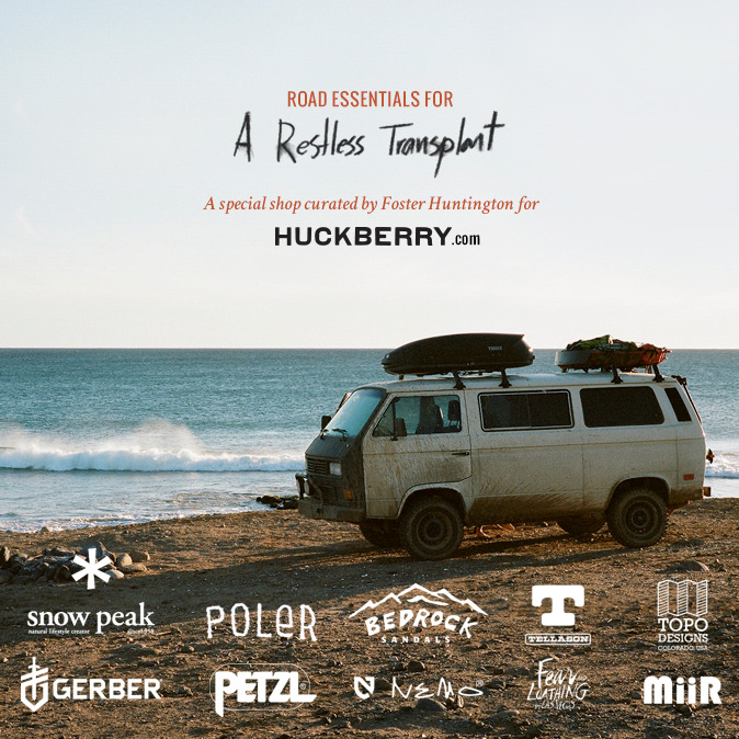 outofreception:
“ Living in the limited space of a camper forces you to make choices about what things you take with you and use on a daily basis. With this in mind, I’m curating a shop with a selection of travel essentials for Huckberry. Take a look...