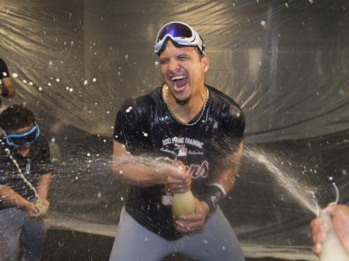 motownvinnie1: Victor Martinez and the Detroit Tigers celebrate winning the ALDS
