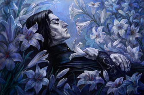 ramifonverg:My friends and I decided  to organize a flash mob. We painted four portraits of Severus 