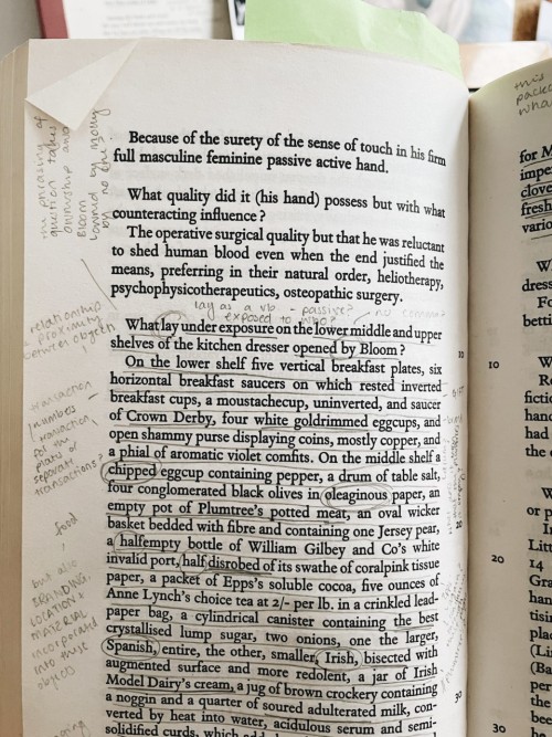 still coming out of the other side of my last essay - an analysis of the objects in ulysses through 