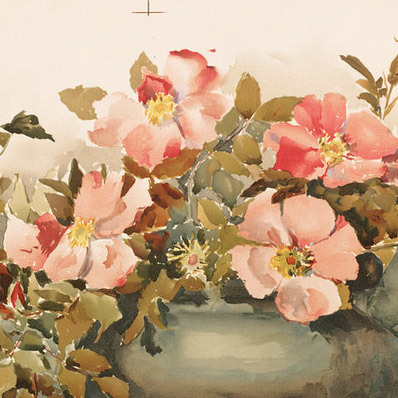 florealegiardini: Wild Roses (detail), Elizabeth F. ParkerPublished by L. Prang & Co.