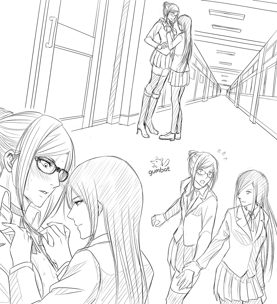 gumbat-art: Marimei Sketch Dump 2 I’ve never seen Mari and Meiko wearing uwabaki