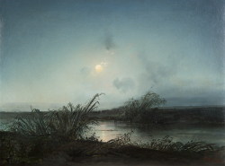 huariqueje: Full Moon   -     Kondratievič Alexei Savrasov    Russian, 1830-1897 oil on canvas,  46,5x63,5 cm 