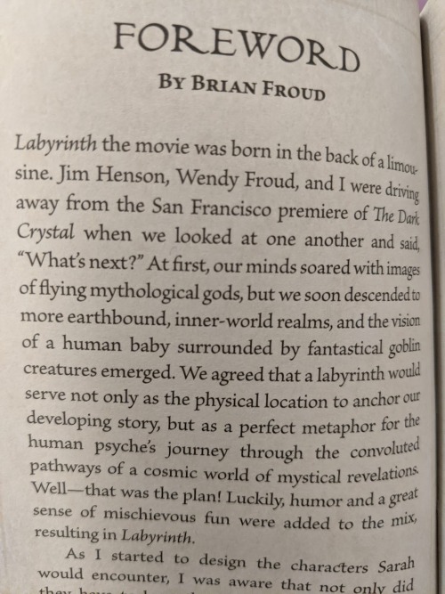 mention of The Dark Crystal in the new official Labyrinth Tarot Deck guidebook foreword written