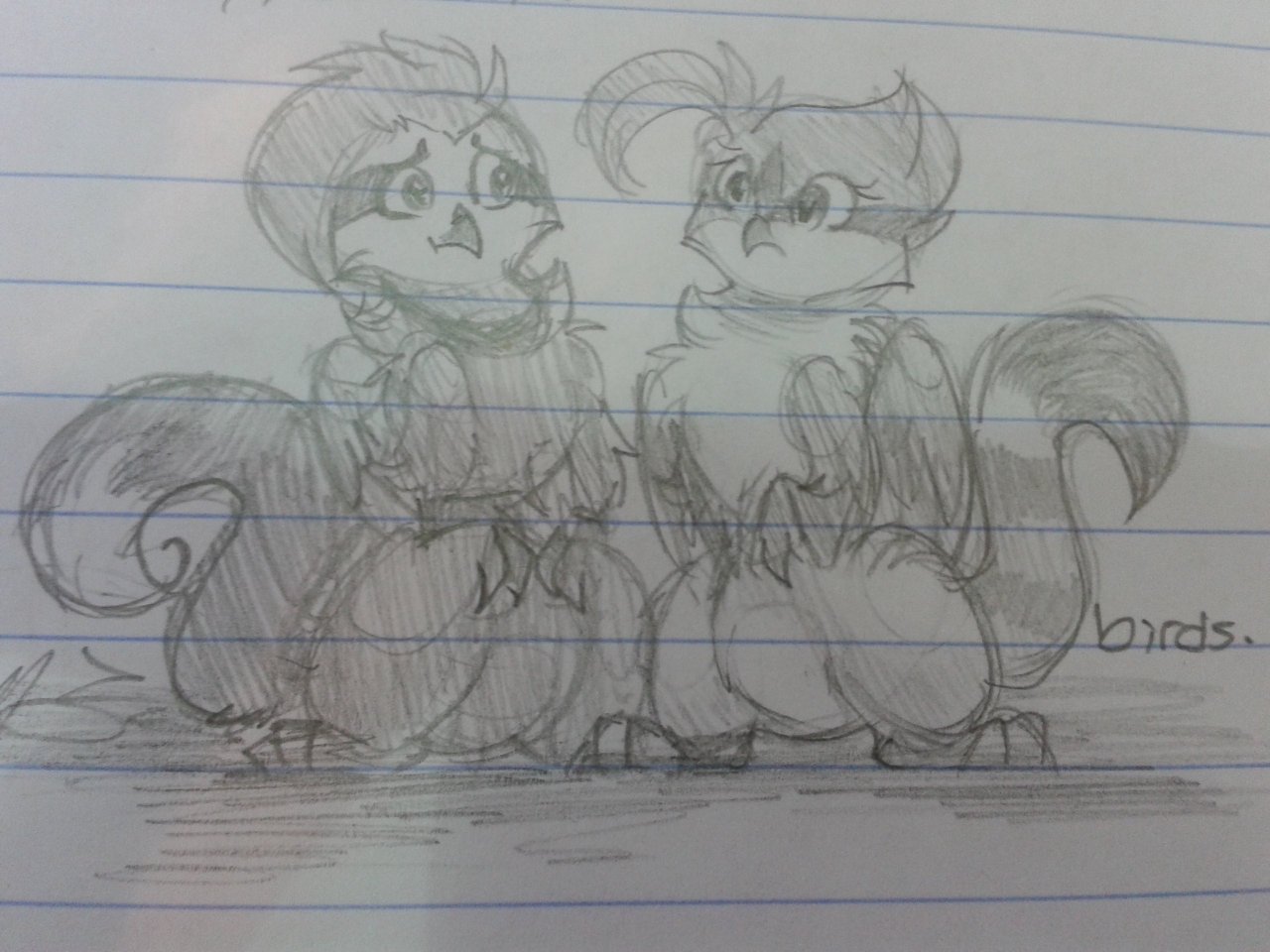azula-griffon:  Azula x bleu tho. My lil blue jay Cuties.  x3