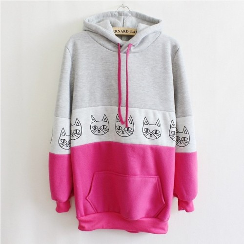 hiddenjumprope:shopharajukubaby:Kitty Print Hoodie$28I need this hoodie.