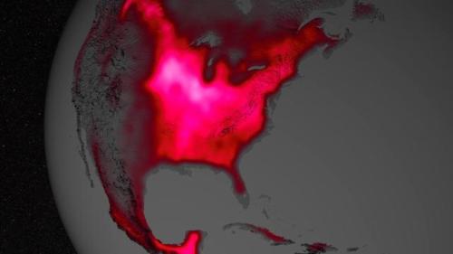 mapsontheweb:Photosynthesis of the US corn crop. At the peak of the growing season it produces more 