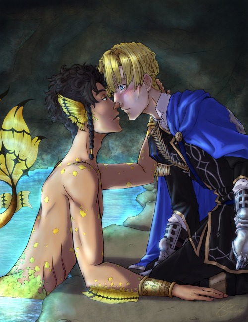 “The merman reaches up, and Dimitri stays still. The other smiles reassuringly, and Dimitri nods. Th