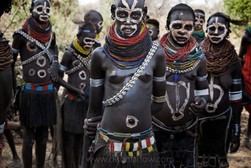 Ethiopia’s Omo Valley, by Olson and Farlow These Nyangatom women paint themselves to celebrate a pe