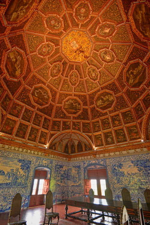 Blazons Hall by lightmeister The domed ceiling of this majestic room is decorated with stags holding