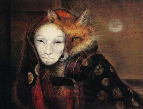 womansart:‘Fox Maiden’ by Brazil-born artist Susan Seddon-Boulet who lived in the US (1941-1997)