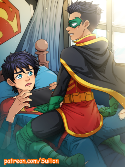 suiton00nsfwdrawings:  Super Sons - Damian X Jon #1This is a CG set for all 30$ Patrons of January!! So i finally draw a CG set of this two, they are one of those couples that you say “yes, it is right” when you see then together X3 and i have to
