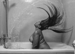 bottabitch:  Everything you running away from is in your head, all you need is shake off…  Photo by @specularphotography  #hairflip #water #longexposure #modelling #nudephotography #nude #nudeart #blackandwhite #bw_lover #bw #bnw_shot #bnw_mood #bnw
