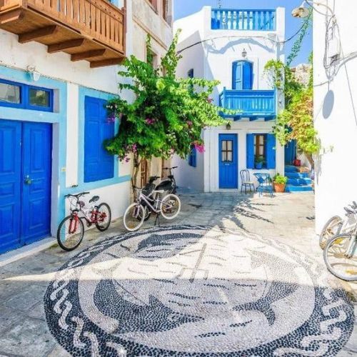 Neighborhood in Mandraki, Nisyros, Greece
