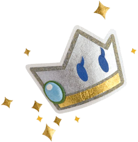 I&rsquo;m Currently playing Paper Mario Sticker Star on the 3Ds. The little crown up there is ca