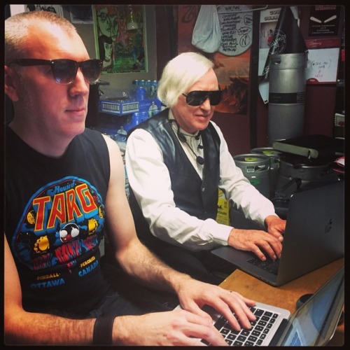 Dual #stereo computing with Pascal of @transx before an amazing set of classic #synth hit action - c