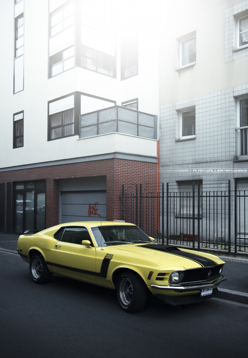 pimpmyycamel:  Ford Mustang Boss 302 by Alain Wallior.