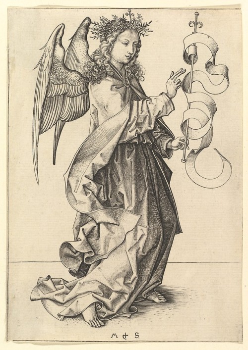 met-drawings-prints:The Annunciation: TheAngel Gabriel by Martin Schongauer, Drawings and PrintsMedi