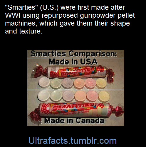 ‘Rockets’ = outside of U.S
After World War I, the Dee family bought gunpowder pellet machines and repurposed them to make candy. This gave the candy its resemblance to tablet-style pills in shape and texture. [x]
(Fact Source) Follow Ultrafacts for...