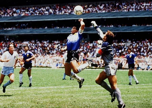 Mexico City. Estadio Azteca. 1986 World Cup Semi-Finals. Maradona&rsquo;s &ldquo;Hand