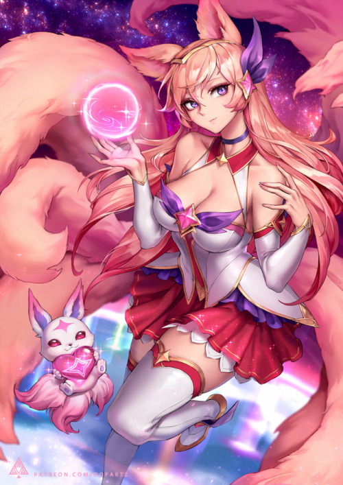 rarts:    Star Guardian Ahri (skin): League of Legends (LOL) game fanart [Artist:   Oopartz yang]  