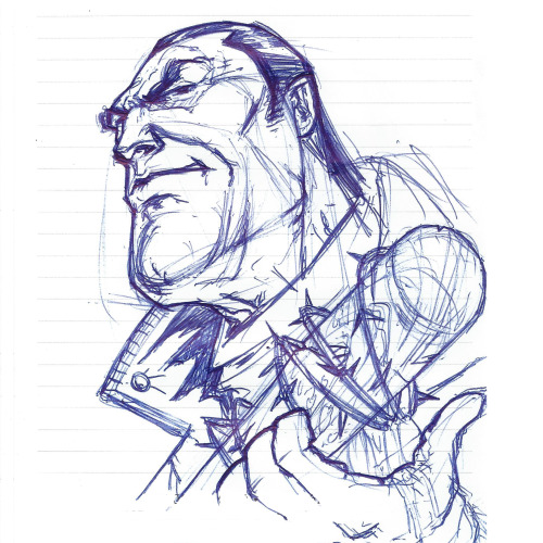 brandonbaseliceart:15 Min Quick Sketch, Negan - ballpoint pen