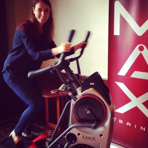 See how blurry my feet are? That’s how fast I was going on the Bowflexmaxtainerlaunch Max Trainer. #launch