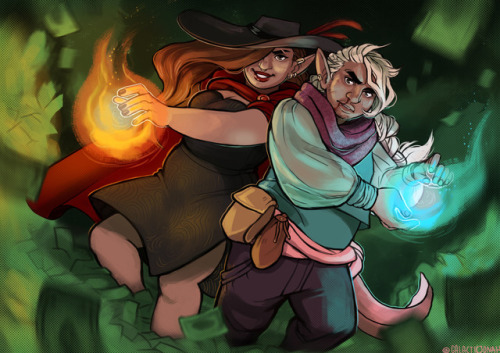 galacticjonah-dnd: prepare for trouble and make it double [image description: a drawing of Lup and T