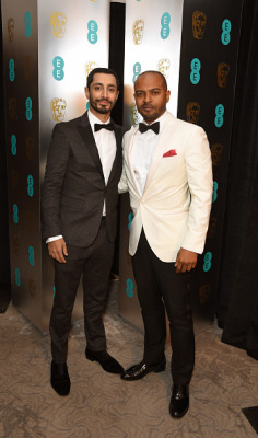 rodrigo-cassian:  Riz Ahmed, and Noel Clarke attend the official After Party Dinner for the EE British Academy Film Awards at Grosvenor House on February 12, 2017 in London, England.   