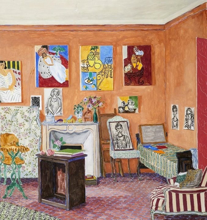 huariqueje:    Matisse’s Studio , Vence   1945-46 -   Damian Elwes   British