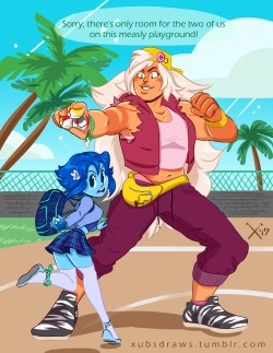 xubsdraws:  You are challenged by Schoolyard Bullies Jasper and Lapis! 🔻Support 💕: Patreon | Instagram | Twitter