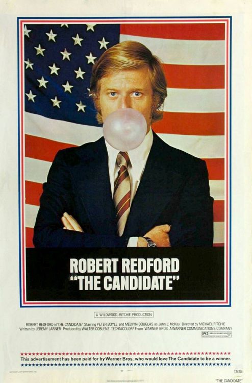 superseventies: ‘The Candidate’ - 1972 film poster, starring Robert Redford
